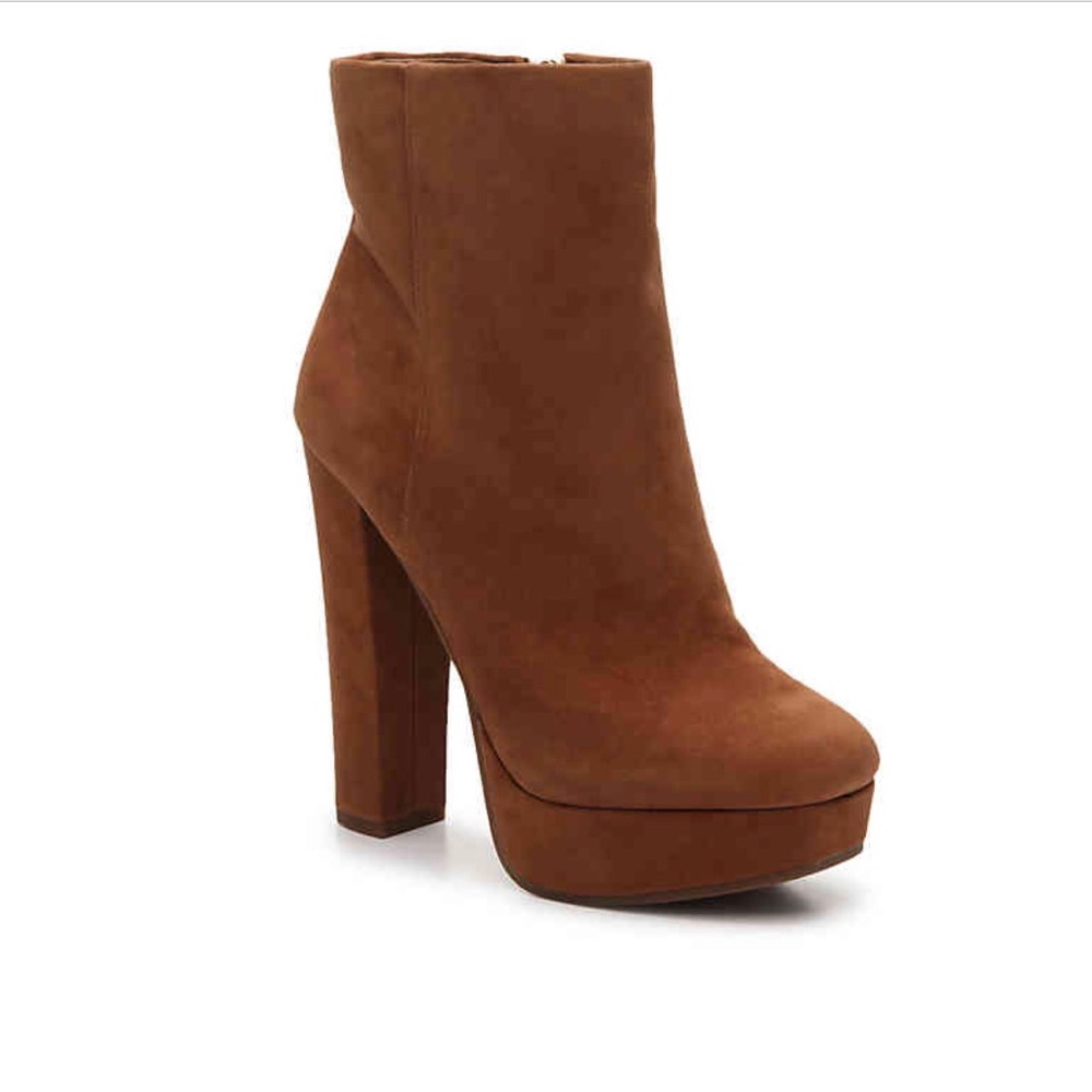 Forever 21 Faux Suede Brown Heel Ankle Booties